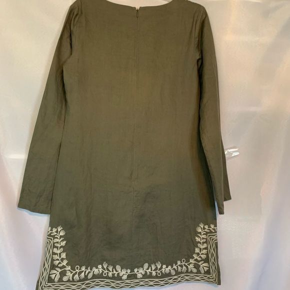 Michael Michael Kors Olive Green Linen Tunic Style Dress S (K-002) - Picture 3 of 5